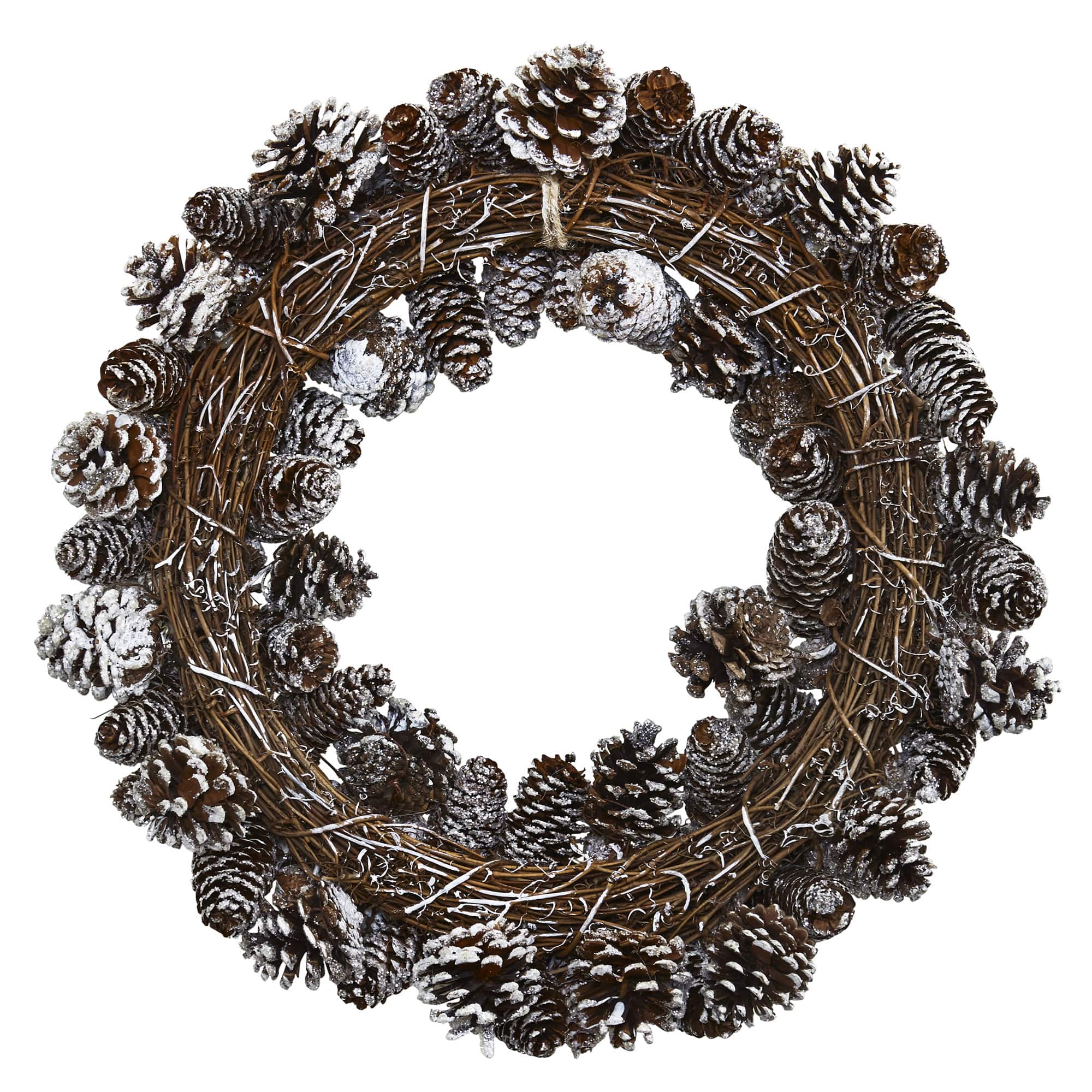 17" Snowy Pinecone Wreath